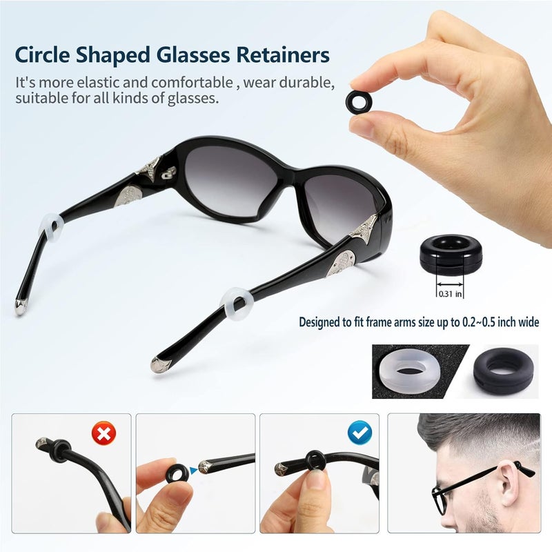 KAJUDA 16 Pairs Glasses Ear Grip, Anti Slip Eyeglass Holder, Silicone Eyewear Retainers Hook for Sunglasses, Sports, Study - Image 2